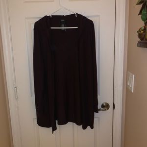 Burgundy Hooded Cardigan